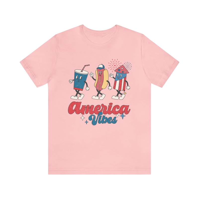 Unisex Retro Americana Graphic Tee America Vibes 4th of July Tshirt Independence Day Mens Womens Freedom Tan Shirt USA Groovy Red White Blue - 9.jpg