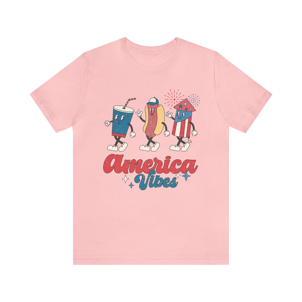 Unisex Retro Americana Graphic Tee America Vibes 4th of July Tshirt Independence Day Mens Womens Freedom Tan Shirt USA Groovy Red White Blue - 9.jpg
