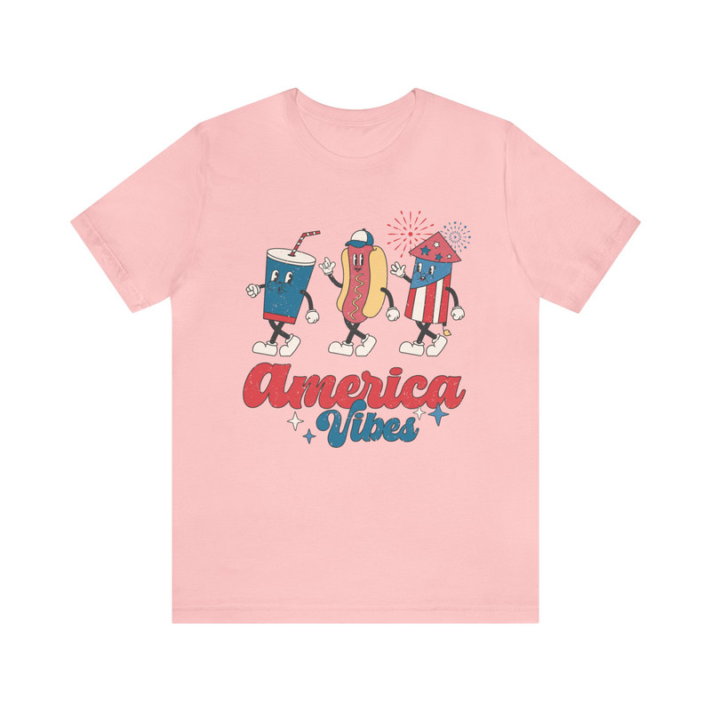 Unisex Retro Americana Graphic Tee America Vibes 4th of July Tshirt Independence Day Mens Womens Freedom Tan Shirt USA Groovy Red White Blue - 9.jpg