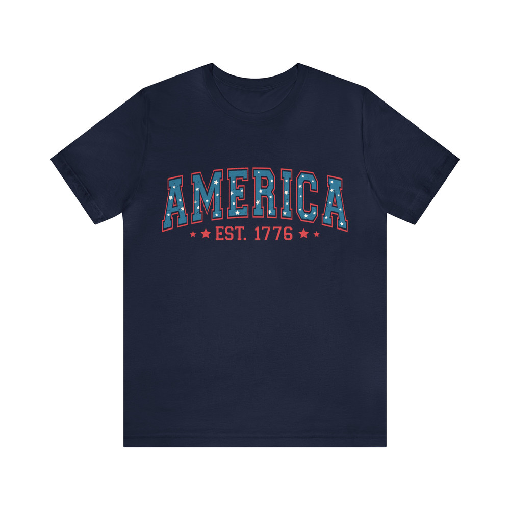 Unisex Retro Americana Tee 4th of July Tshirt America Est 1776 Independence Day Vintage Shirt USA Freedom Womens T-shirt Minimalist Mens - 6.jpg