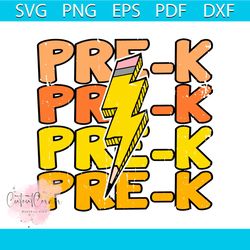 groovy pre k lightning back to school svg cutting digital file