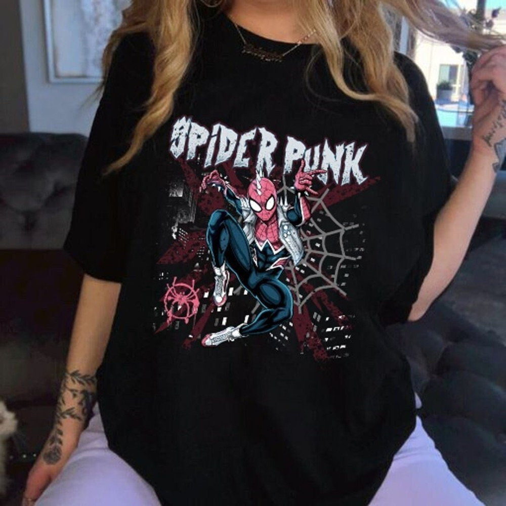 Retro Spider Punk Shirt, Spider-Man Across the Spider-Verse Shirt V10, Spider-Man 2023 Shirt, Marvel Shirt, Marvel Fan Gift PTRE491a105 - 1.jpg
