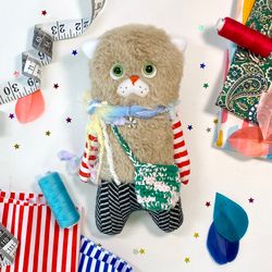 cat stuffed animal cat plush toy cat lover gift kitten stuffed animals cat rag doll handmade gift
