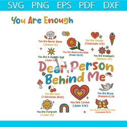 retro dear person behind me bible verse svg digital cricut file