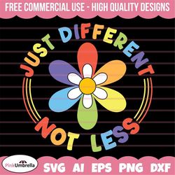 just different not less svg, neurodiversity svg, adhd, autism svg, autism awareness svg, autism mom svg, autism puzzle s