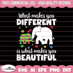 what makes you different is what makes you beautiful autism awareness mom, autism , autism svg, autism awareness svg, au