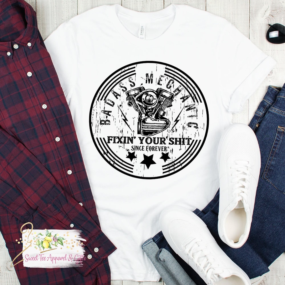 Badass Mechanic fixing your shit since forever t-shirt - Mechanic shirt - America flag wrench - fix cars - garage - Men's shirt - 1.jpg