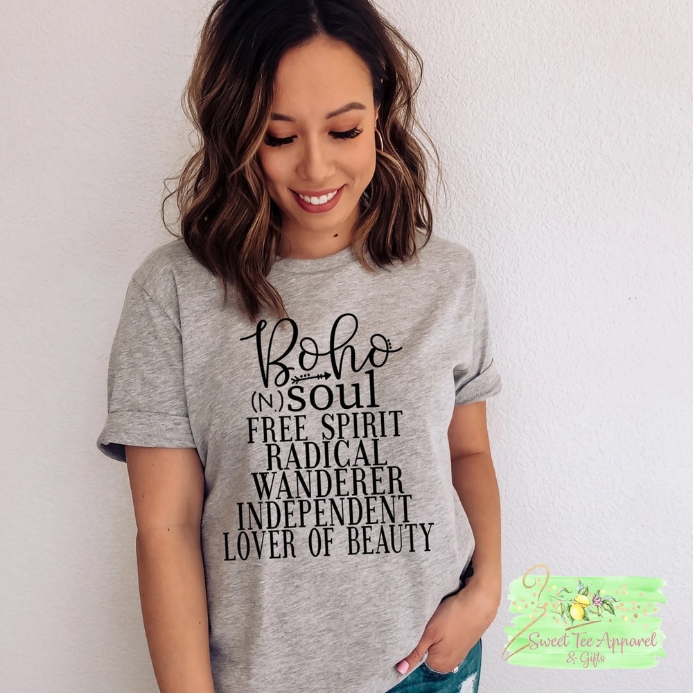 Boho soul t-shirt - Bohemian tshirt - Free spirited - Wanderer - Boho definition - Gift for her - 1.jpg
