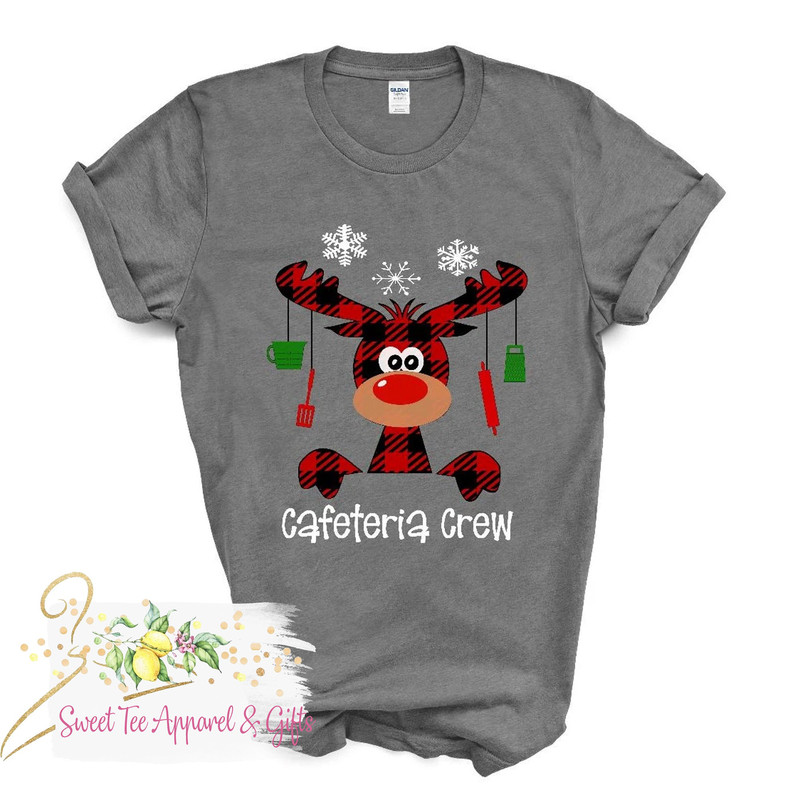 Cafeteria Crew t-shirt - Christmas shirt - Buffalo plaid shirt - Moose - Christmas lunch lady shirt - 1.jpg