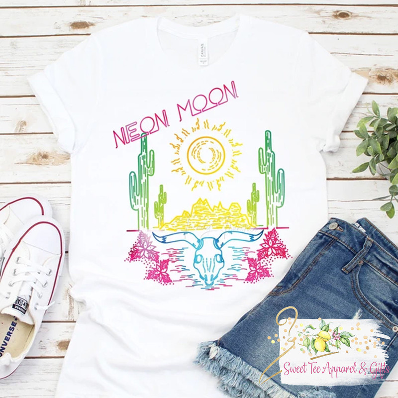 Desert Neon t-shirt - Women's shirt - Neon style tshirt - Moon - Cute boutique tee - Gift for her - 8.jpg