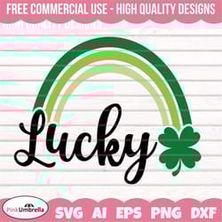 retro lucky st patricks svg, st patricks day svg, leprechaun svg, irish svg, shamrock svg, lucky svg, 4 leaf clover, pad