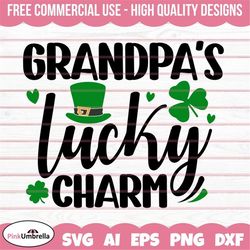 grandpa's lucky charm svg, st patricks day svg, leprechaun svg, irish svg, shamrock svg, lucky svg, leaf clover, paddy's