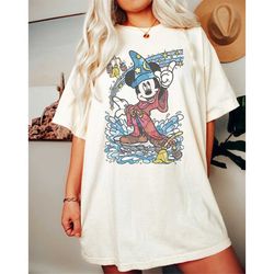 disney fantasia sorcerer comfort color shirt, mickey mouse magic wizard retro shirt, magic kingdom shirt, disney trip sh