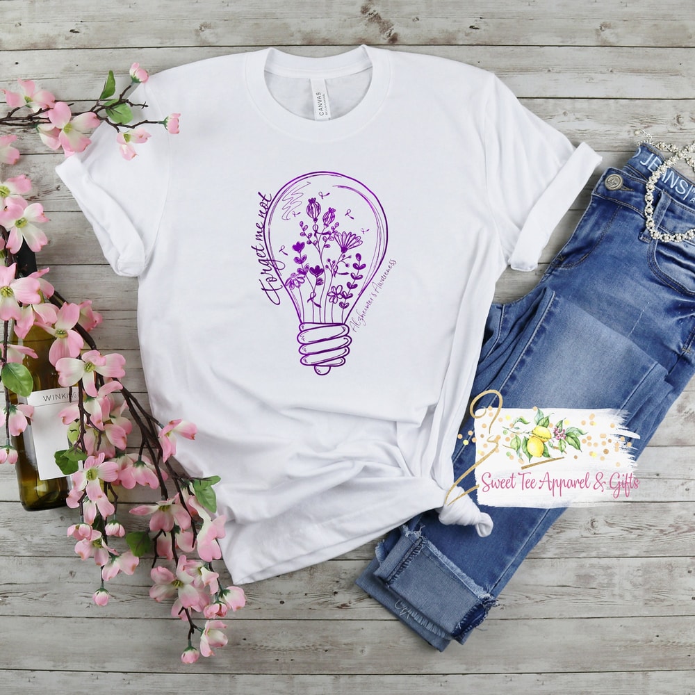 Forget me not t-shirt - Alzheimer's awareness - Light bulb shirt - Alzheimer's support - 1.jpg