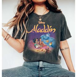 Disney Aladdin Magic Carpet Movie Cast T-Shirt, Aladdin Jasmine Jafar Disneyland Holiday Vacation Trip Gift Unisex Adult