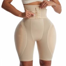 high waist trainer body shaper padded panty buttock booty