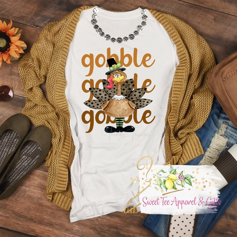 Gobble Gobble Gobble shirt - Cute Turkey - Fall leaves - Cute Thanksgiving shirt - Turkey - Graphic tee - Cute fall shirt - 10.jpg