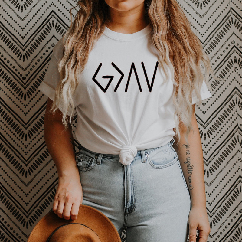 God is greater than the highs and lows - t-shirt - Christian t-shirt - Religious shirt - Women's top - 1.jpg