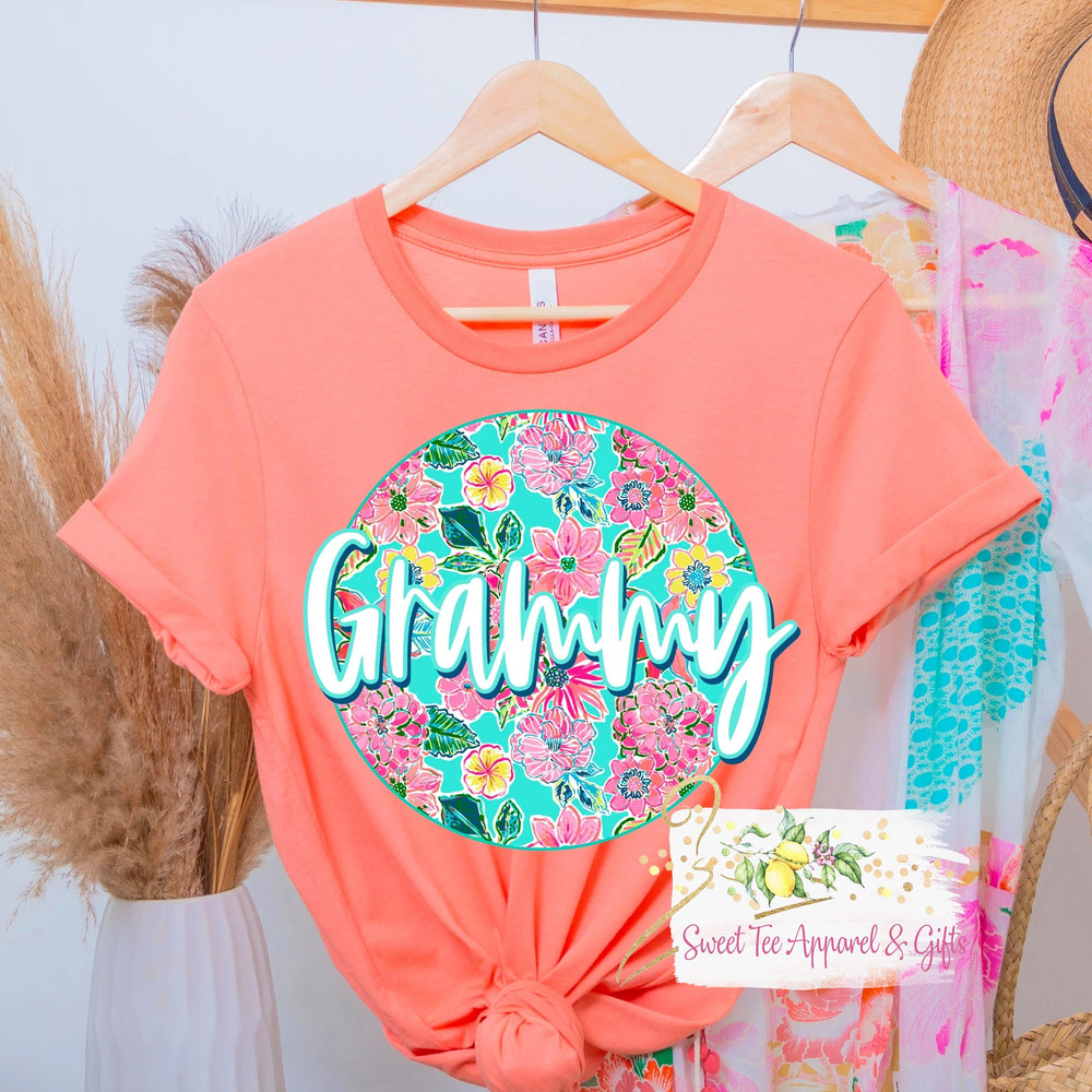 Grammy Granny spring summer floral t-shirt - Grammy shirt - Gift for Grandma - women's shirt - flower print gift idea - Grandma gift - 1.jpg