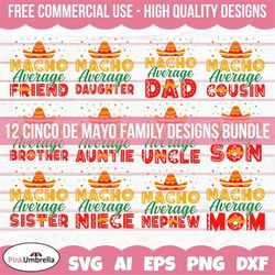 cinco de mayo svg bundle, cinco de mayo svg, mexico svg, fiesta svg, nacho average dad svg, sombrero svg, nacho average