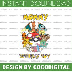 mommy of the birthday boy pokemon svg kids gift baby svg birthday svg, pikachu birthday svg, pokemon birthday svg