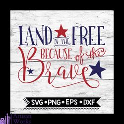 4th of july, svg, land of the free because of the brave svg, america svg, cricut file