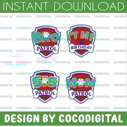 paw patrol family svg, boy birthday matching svg, birthday 2021 svg png, custom birthday svg, family matching svg gift b