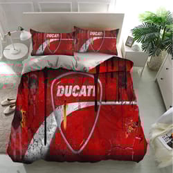 ducati bedding sets, cars, moto brand, grunge design bedding, bedroom decor, decorations for home, bedding trending