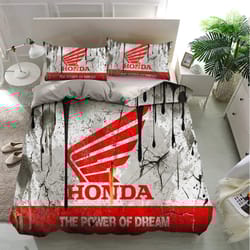 honda moto bedding sets, cars, moto brand, grunge design bedding, bedroom decor, decorations for home, bedding trending