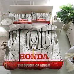 honda bedding sets, cars, moto brand, grunge design bedding, bedroom decor, decorations for home, bedding trending