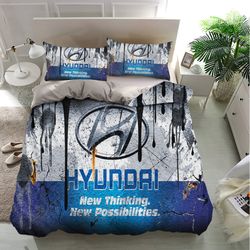 hyundai bedding sets, cars, moto brand, grunge design bedding, bedroom decor, decorations for home, bedding trending