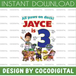 personalized name and ages, paw patrol chase birthday png, paw patrol birthday png family birthday raglan kids family on