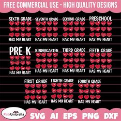 teacher valentine svg bundle, teacher svg, teacher life svg, kindergarten svg, pre-k svg, valentine svg bundle, valentin