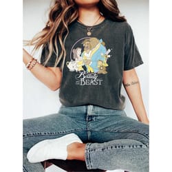 disney beauty and the beast classic group shot t-shirt disneyland vacation holiday trip unisex adult t-shirt kid shirt h