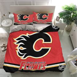 calgary flames bedding sets, calgary flames bedding, sport bedding, bedroom decor, decorations for home, bedding trend