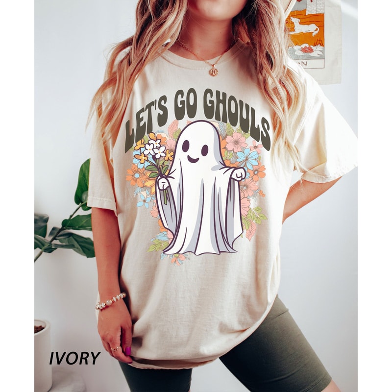 Comfort Colors, Lets go ghouls Shirt, Vintage Halloween Shirt, Retro Fall Shirt, Fall Shirt, Vintage Ghost Shirt, iprintasty halloween - 2.jpg