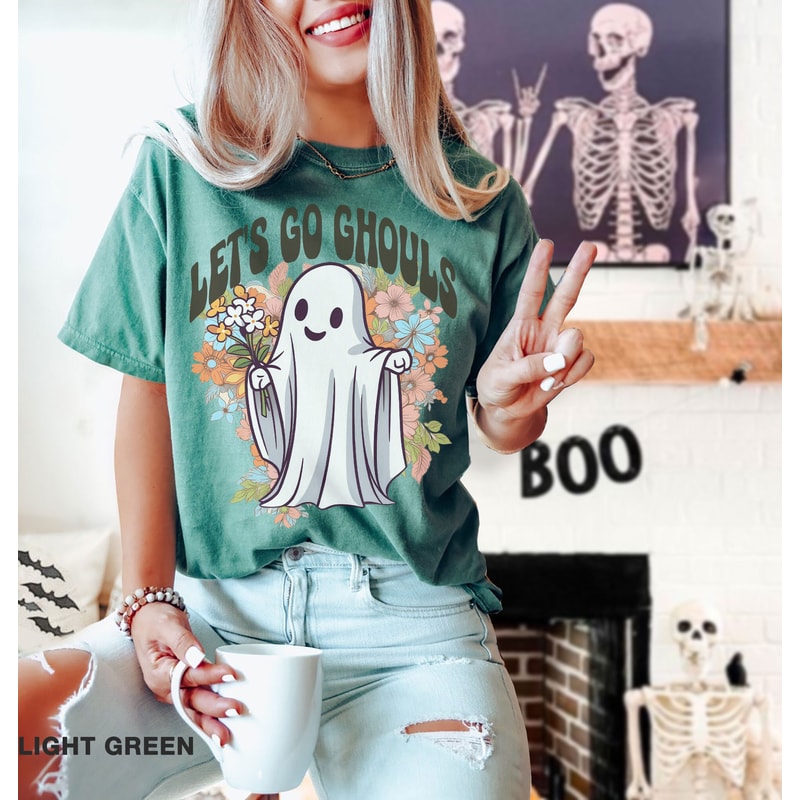 Comfort Colors, Lets go ghouls Shirt, Vintage Halloween Shirt, Retro Fall Shirt, Fall Shirt, Vintage Ghost Shirt, iprintasty halloween - 5.jpg