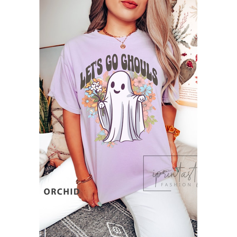 Comfort Colors, Lets go ghouls Shirt, Vintage Halloween Shirt, Retro Fall Shirt, Fall Shirt, Vintage Ghost Shirt, iprintasty halloween - 6.jpg