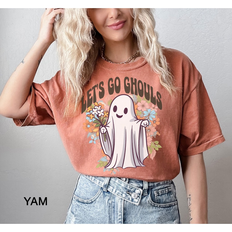 Comfort Colors, Lets go ghouls Shirt, Vintage Halloween Shirt, Retro Fall Shirt, Fall Shirt, Vintage Ghost Shirt, iprintasty halloween - 7.jpg