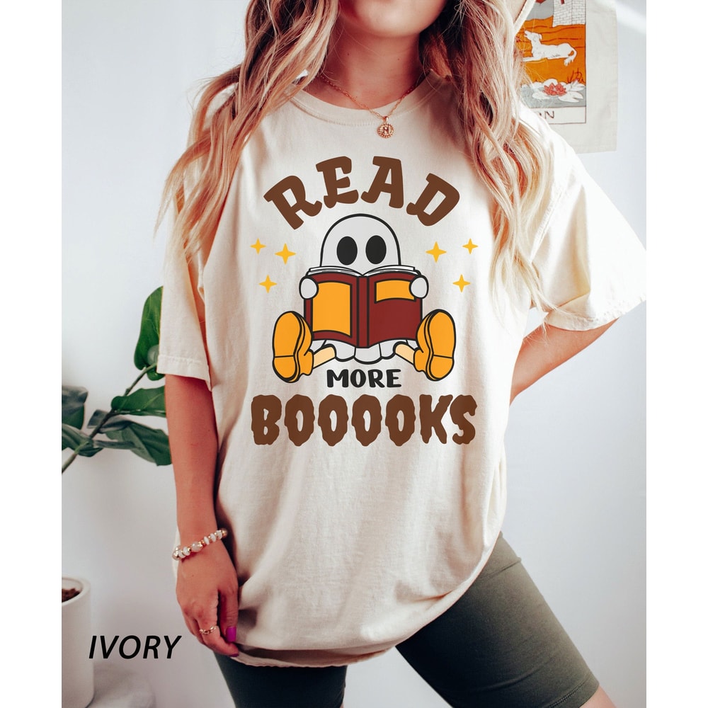 Comfort Colors, Read More Books Shirt, Spooky Teacher Ghost Shirt, Halloween Teacher Gift, iprintasty halloween, Halloween Teacher Shirt - 1.jpg