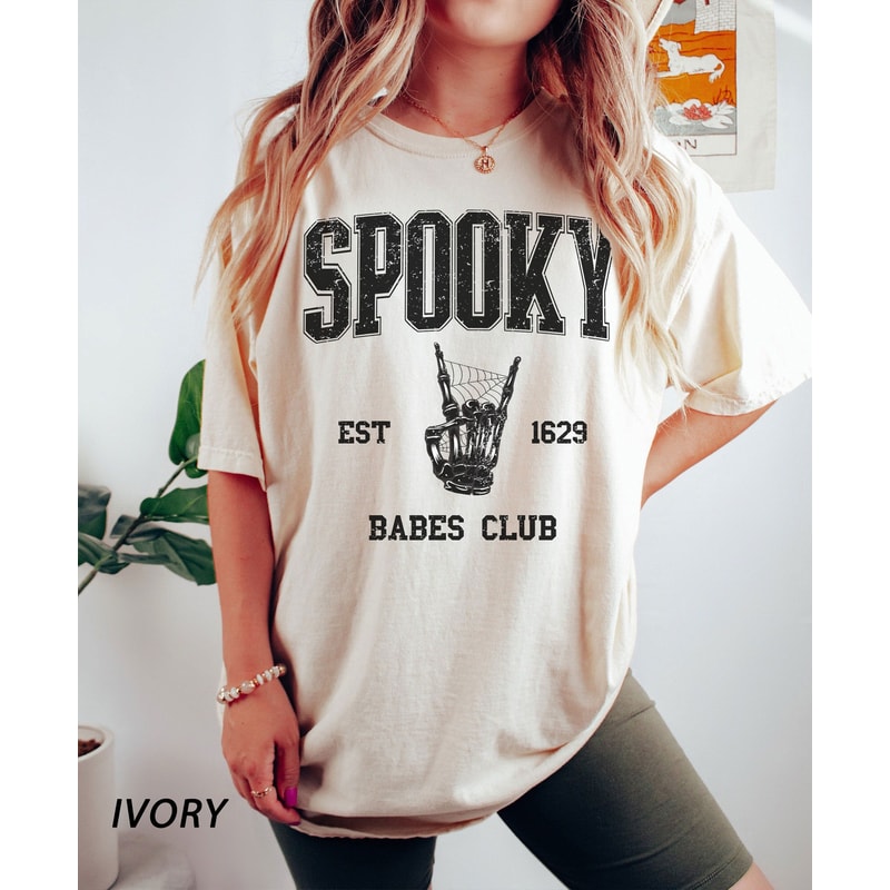 Comfort Colors, Spooky Babes Club t-shirt, funny halloween Shirt, Gift For Halloween, iprintasty halloween, spooky t-shirt, witch shirt - 1.jpg