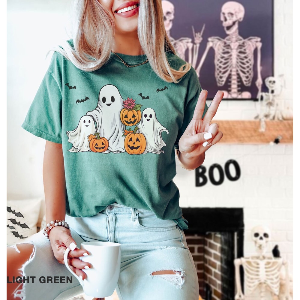 Comfort Colors, Spooky t-shirt, funny halloween Shirt, Gift For Halloween, iprintasty halloween, Halloween ghost t-shirt, cute ghost shirt - 1.jpg