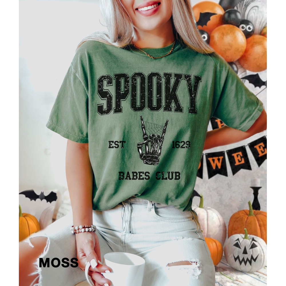 Comfort Colors, Spooky Babes Club t-shirt, funny halloween Shirt, Gift For Halloween, iprintasty halloween, spooky t-shirt, witch shirt - 4.jpg