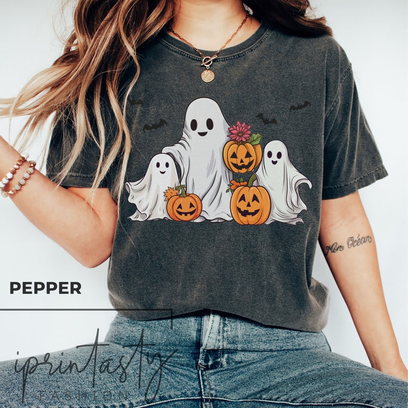 Comfort Colors, Spooky t-shirt, funny halloween Shirt, Gift For Halloween, iprintasty halloween, Halloween ghost t-shirt, cute ghost shirt - 2.jpg