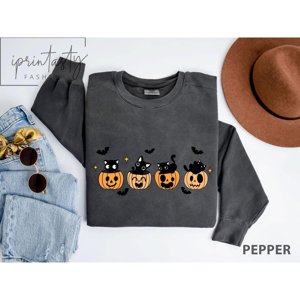 Comfort ColorsĀ® Black Cat Pumpkin Halloween sweatshirt, Black Cat sweatshirt, Halloween Black Cat sweatshirt, iprintasty halloween - 4.jpg
