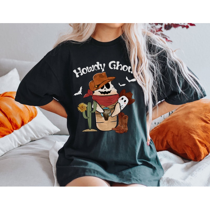 Comfort ColorsĀ® Howdy Ghouls t-shirt, Halloween Howdy shirt, Ghost Go Ghouls shirt, boho Fall tshirt, holiday apparel, iprintasty Halloween - 2.jpg