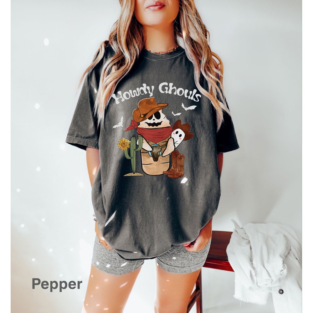 Comfort ColorsĀ® Howdy Ghouls t-shirt, Halloween Howdy shirt, Ghost Go Ghouls shirt, boho Fall tshirt, holiday apparel, iprintasty Halloween - 5.jpg