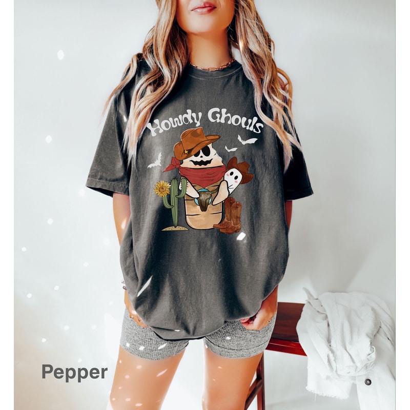 Comfort ColorsĀ® Howdy Ghouls t-shirt, Halloween Howdy shirt, Ghost Go Ghouls shirt, boho Fall tshirt, holiday apparel, iprintasty Halloween - 5.jpg