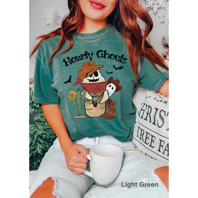 Comfort ColorsĀ® Howdy Ghouls t-shirt, Halloween Howdy shirt, Ghost Go Ghouls shirt, boho Fall tshirt, holiday apparel, iprintasty Halloween - 6.jpg