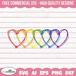 rainbow hearts lgbtq svg, human rights svg, lgbtq svg, gay pride svg, pride ally png, equality svg, lgbtq pride svg, lgb
